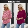 3/4 Length Sleeve Womens Tops