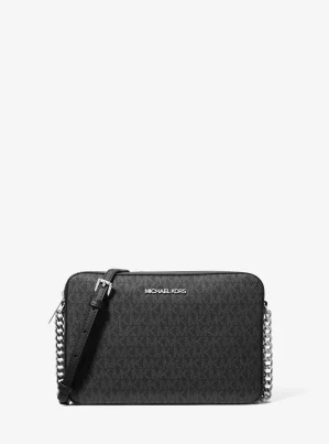 Michael Kors Outlet Jet Set Large Logo Crossbody Bag