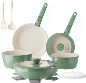 16Pcs Ceramic Pans and Pots Set