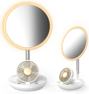 3-in-1 LED Makeup Mirror with Fan
