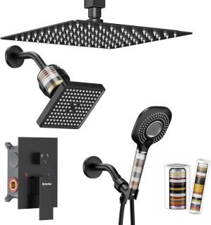 Black Shower Faucet Set