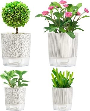 4-Piece Self-Watering Plant Pot Set