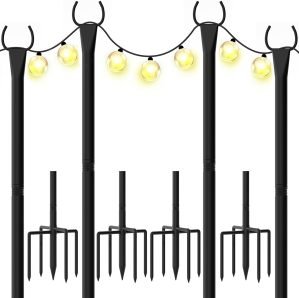 String Light Poles for Outside