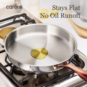 CAROTE 10″ Tri-Ply Stainless Steel Frying Pan