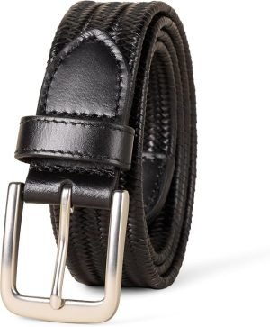 Amazon Essentials Men’s Tubular Stretch Weave Leather Belt