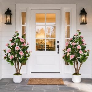 2 Pack Artificial Camellia Tree
