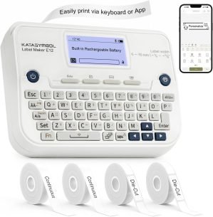 E12 Keyboard & Bluetooth Label Maker with 4 Tapes