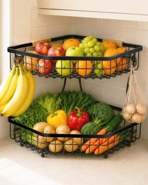 2 Tier Fruit Basket for Kitchen Counter