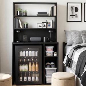 Novabright Black 6 Tier Mini Fridge Stand