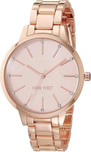 Nine West Women’s Crystal Accented Bracelet Watch