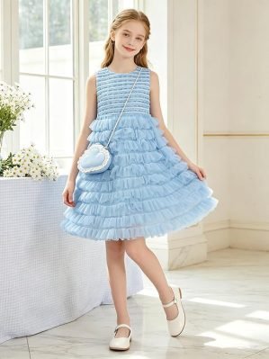 Flower Girls Tweed Tulle Dress