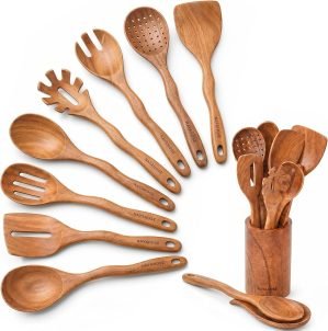 Kitchen 10PCS Teak Wooden Utensils Set