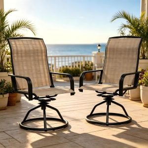 Swivel Patio Dining Chairs Set