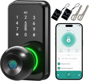 Smart Door Lock Knob Fingerprint Keypad Keyless Entry Lock