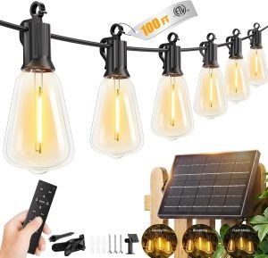 100FT Solar String Lights Outdoor