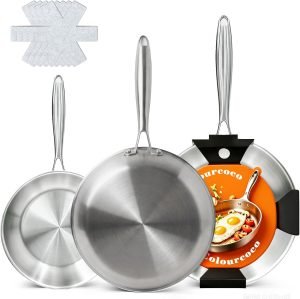 Tri-Ply Stainless Steel Frying Pan Set