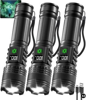 3-Pack Rechargeable Flashlights