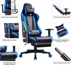 Gaming Chair with Footrest