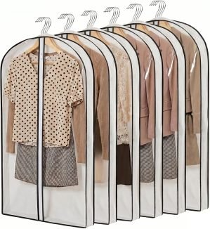 39″ Clear Double-Sided Garment Bags – 6 Pack