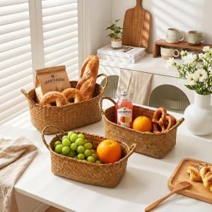 Elsjoy Set of 3 Woven Seagrass Baskets