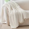 Ribbed Fleece Throw Blanket for Couch