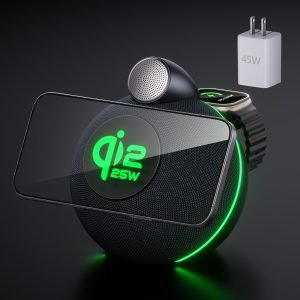 Magnetic Wireless Charging Station with Speaker