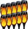 Upgraded 10 Pack Solar Torch Lights Outdoor Flickering Flame