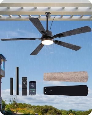 Outdoor Ceiling Fan with Light