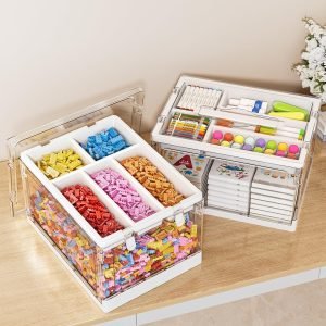 Clear Craft Organizers and Storage with Trays