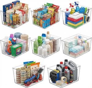 8-Pack Plastic Storage Organizer Bins