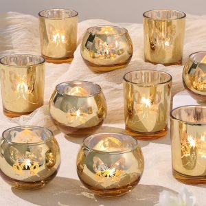 Gold 12 PCS Combination Tea Lights Candle Holder