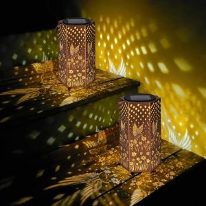 2-Pack Solar Lanterns Outdoor Waterproof