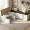 Corner Storage Bench with Cushion for Dining Nook
