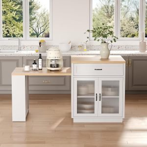 Kitchen Island with Double-Side Storage
