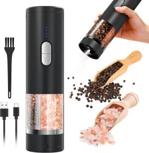 2 in 1 Electric Salt and Pepper Grinder Set