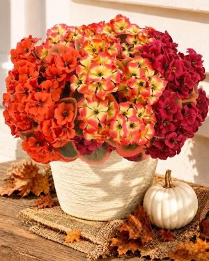 6 Bundles Faux Geraniums