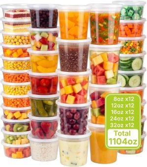 60 Sets Deli Containers with Lids