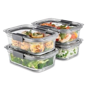 Rubbermaid Brilliance Glass Food Storage Containers Set of 4