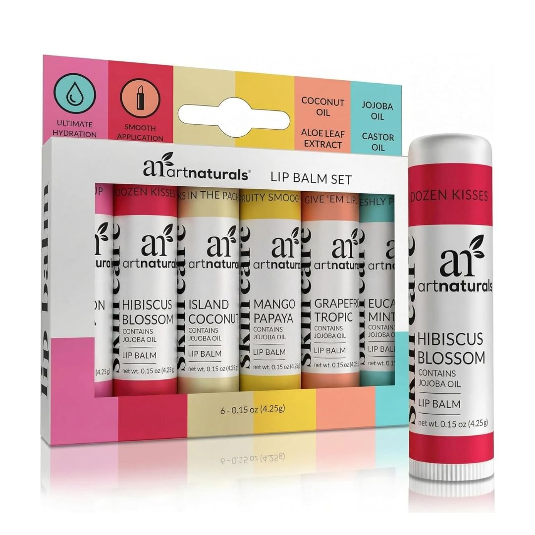 ArtNaturals Beeswax Lip Balm Set 6 Pack
