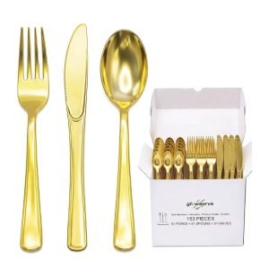 153 Pack Disposable Plastic Silverware Set