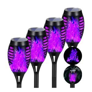 Solar Lights Outdoor with Flickering Flame