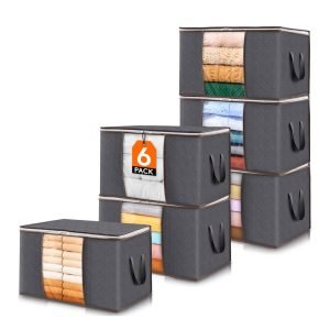 6 Pack Clothes Storage Bins with Lids