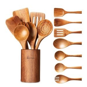 8-Piece Wooden Kitchen Utensil Set