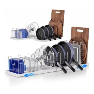 Expandable Pots Pans and Lid Organizer