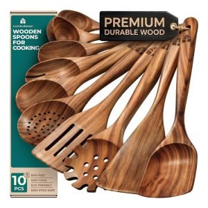 Wooden Spoons for Cooking – 10 Pcs