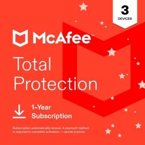 McAfee Total Protection 2027 Antivirus Software for 3 Devices – 1 Year