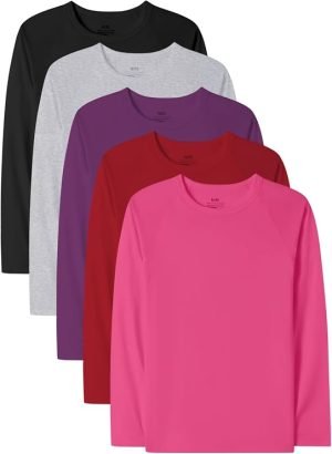 5 Pack Kids Basic Long Sleeve Shirts