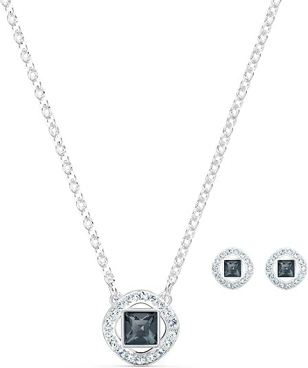 Swarovski Necklace Set with Mixed Metal Finish Chains
