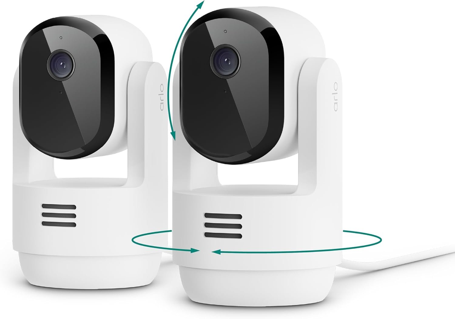 Arlo Essential Indoor Pan Tilt Zoom Security Camera 2K Wired – 2-Cam