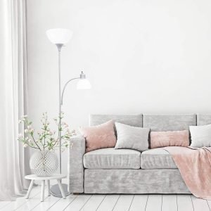 Simple Designs LF2000-SLV Mother-Daughter Floor Lamp